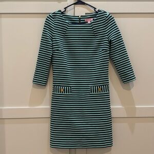 Lilly Pulitzer Mint Green and Black Striped Sheath Dress